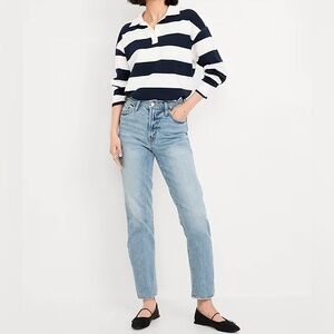 {Old Navy} "High Rise OG Straight" Light Blue Stretch Denim Jeans